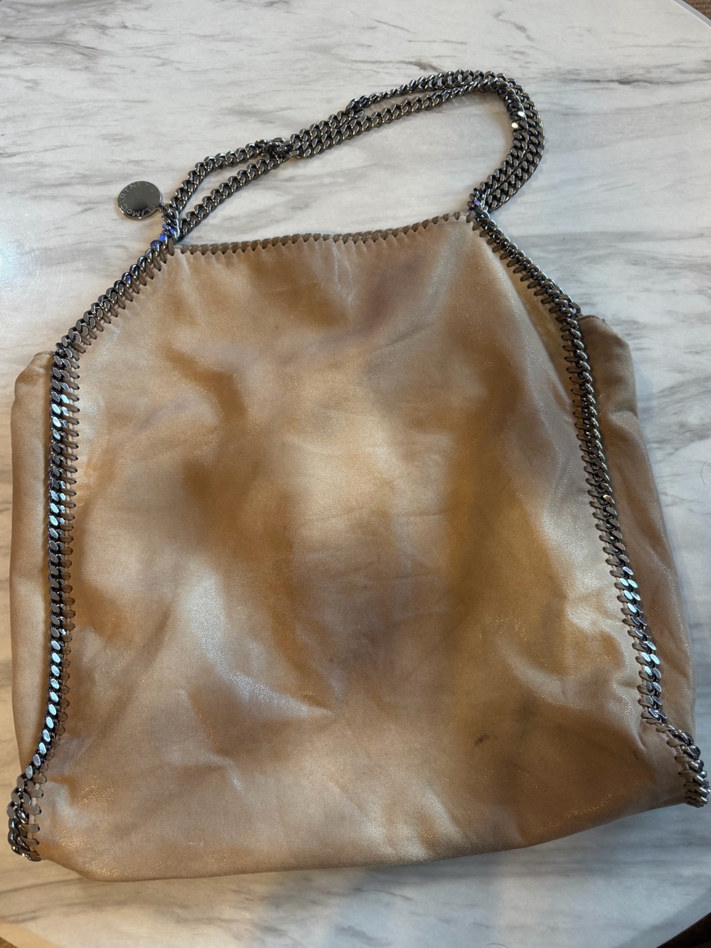 Stella McCartney Large Falabella Ombre Beige Faux Leather Bag w Chain Link *READ - Picture 3 of 11